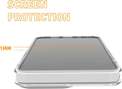Vista 7 de ARMOR Funda Signature para iPhone 14 (transparente con cinta gris)