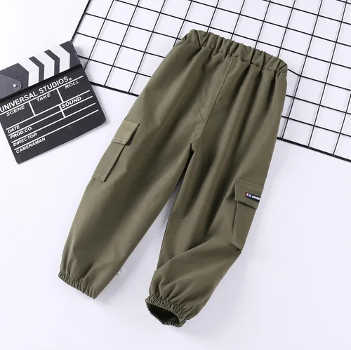 Vista 3 de Pantalones largos para bebés y niños pequeños, ropa para niños, pantalones de cintura elástica, pantalones deportivos casuales a la moda