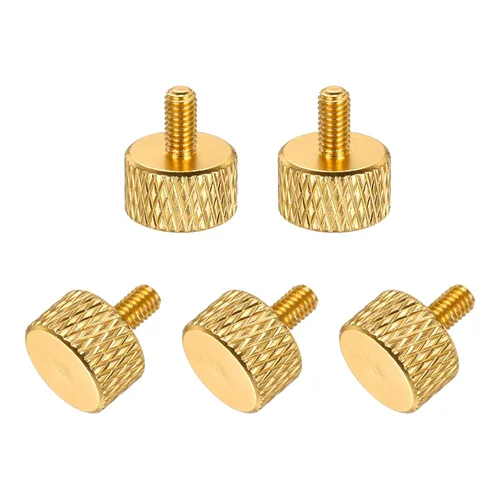Vista 136 de MECCANIXITY 5 piezas M6x14mm Tornillos de pulgar estriado de cabeza plana, pernos de rosca completa de aleación de aluminio sólido para carcasas