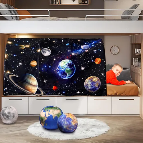 Vista 2 de Tienda de campaña para niños Lucky castle Bed Tent plegable casa de juegos para niños, tiendas de campaña para niñas y niños, toldo para dormir