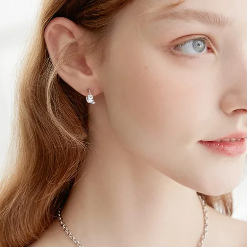 Vista 5 de Aretes de plata de ley 925 con diseño de gato, bonitos aretes de gato con diseño de gatito, joyería de regalo para mujeres y niñas, aretes