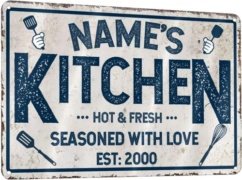 Vista 11 de Letreros de cocina personalizados con nombre personalizado, letrero de cocina condimentado con amor, letrero de cocina para decoración del hogar