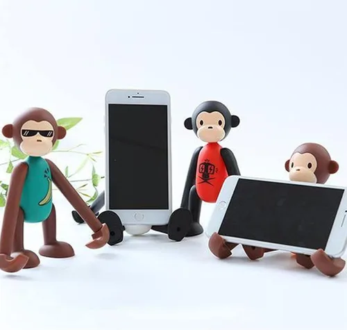 Vista 3 de Bonito accesorio de escritorio, divertida decoración de escritorio, soporte ajustable para teléfonos inteligentes y tabletas (verde)