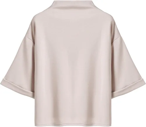 Vista 2 de SweatyRocks - Blusa holgada de manga 34 para mujer cuello alto falso elegante