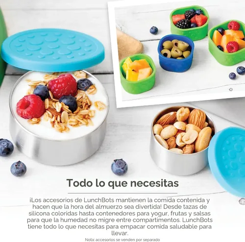 Vista 9 de LunchBots Medium Uno - Recipiente para sándwiches de acero inoxidable, diseño abierto para envolturas, ensaladas o una comida pequeña, ecológico