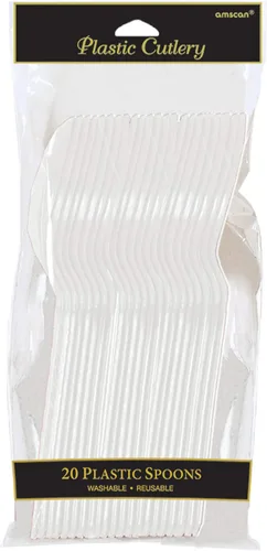 Vista 14 de Vibrantes cucharas de plástico color rojo manzana (paquete de 20) – ecológicas, duraderas y llamativas, perfectas para fiestas y eventos