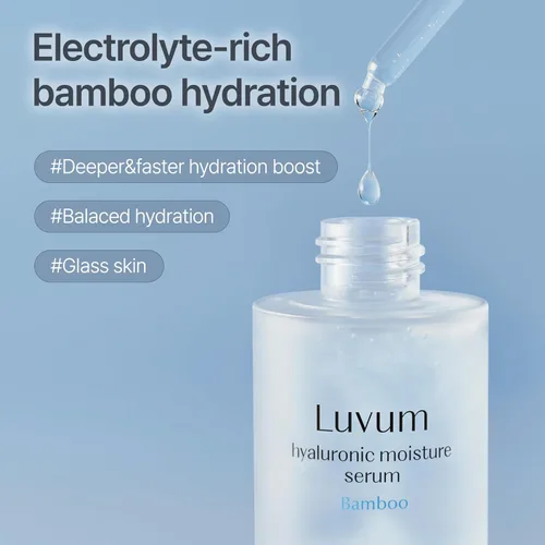 Vista 3 de Luvum Suero de humedad hialurónico de bambú, extracto de bambú, ácido hialurónico, 1.01 fl. oz