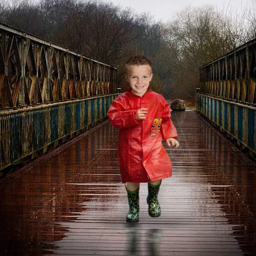 Vista 4 de Disney Pixar Cars Lightning McQueen - Impermeable para niños pequeños con capucha