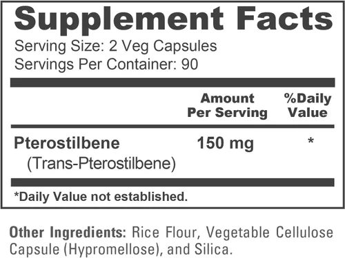 Vista 4 de NusaPure Pterostilbeno 150mg 180 cápsulas vegetales (sin OMG y sin gluten)