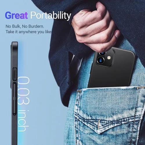 Vista 6 de TORRAS Slim Fit diseñado para iPhone 12 Mini Case 5.4 pulgadas [2ª generación] Ultra Delgado Plástico Duro Suave Suave Touch Funda protectora