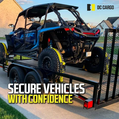 Vista 5 de DC Cargo Mall E Track Calzo para ruedas UTV Kit de correas de amarre (2 Pack) 2,041kg Resistencia a la rotura - Sistema de correas de amarre