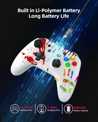 Vista 8 de REDSTORM Control Switch Pro para Nintendo SwitchSwitch LiteOLEDAndroidiOSPC, controlador de interruptor inalámbrico con 4 botones programables