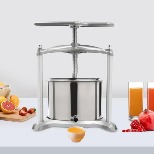 Vista 10 de Prensa manual de vino de frutas de acero inoxidable, máquina manual de jugo de 3 litros/0.8 galones, tintura de sidra, manzana, uva, verduras, miel