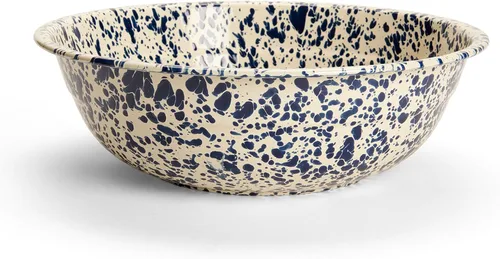Vista 14 de Enamelware Cuenca pequeña, 4 cuartos de galón, Negro/Blanco Splatter (individual)