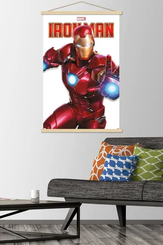 Vista 2 de Trends International Marvel Comics - Póster de la serie Iron Man con marco magnético