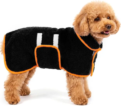 Vista 67 de Bienbee Albornoz para perro, súper absorbente para perros pequeños a Negro