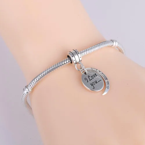 Vista 4 de SOUKISS Abalorios colgantes de plata de ley 925 con diseño de corazón de amor para Pandora, pulsera y collar