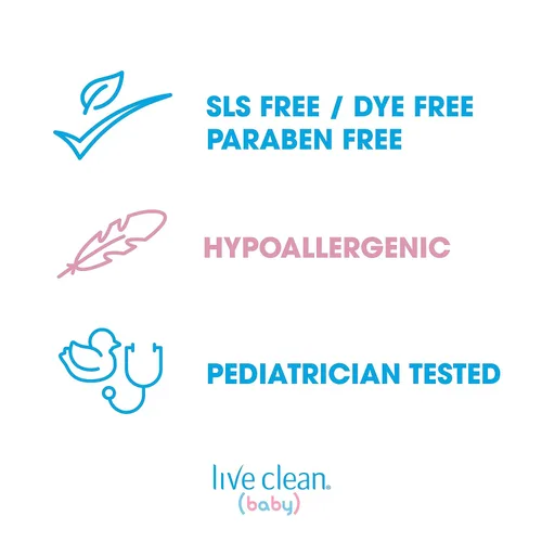 Vista 4 de Live Clean Champú y lavado orgánico ecológico para bebés 25.4 fl oz (25 fl oz)