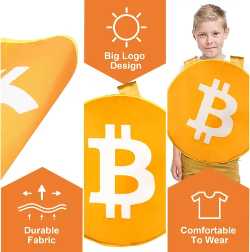 Vista 7 de TOY Life Funny Halloween Costumes Men Teen Boys Bitcoin Cosplay Outfits for Kids Adults Halloween Party Dress Up