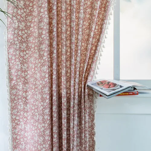 Vista 37 de Cortinas florales de granja semiopacas para sala de estar, de 63 pulgadas de largo, mezcla de lino y algodón, paneles de cortina de ventana cortos