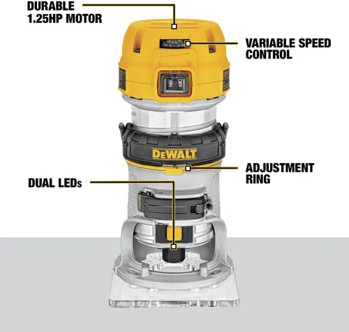 Vista 10 de [Usado] Torque compacto de velocidad variable rebajadora con LED DeWalt DWP611 1.25 de HP Max
