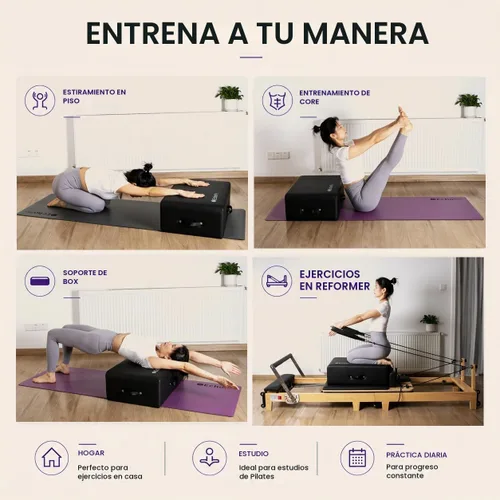 Vista 6 de EchoMe Pilates Reformer - Caja para sentarse, accesorio de pilates para ejercicios