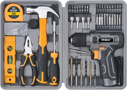 Vista 13 de Hi-Spec Juego de taladro inalámbrico de 8 V y kit de herramientas de Rosa