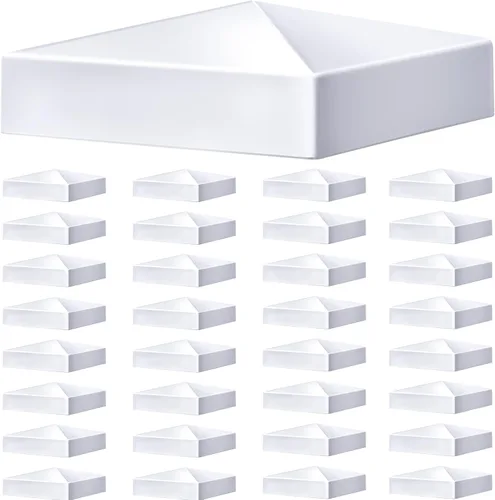 Vista 16 de Taiyin 1 pieza pirámide de vinilo blanco PVC tapas superiores, valla y cubierta para postes de valla de vinilo (4 x 4 pulgadas)