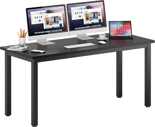 Vista 21 de DlandHome - Escritorio pequeño para computadora de 31.5 pulgadas para oficina en casa, color negro