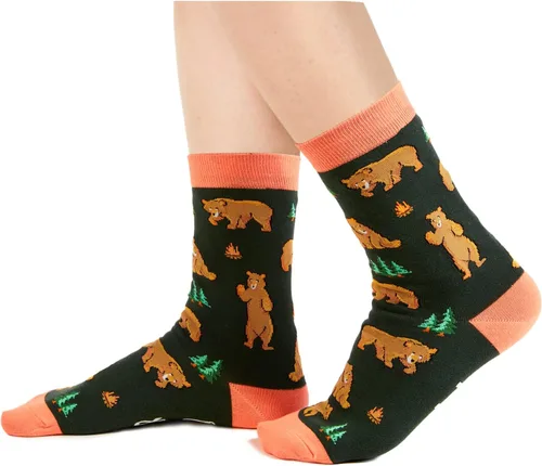 Vista 2 de HAPPYPOP Regalos divertidos de oso para amantes de los osos, calcetines de oso para mujeres y hombres, regalos divertidos y tontos para él, ella
