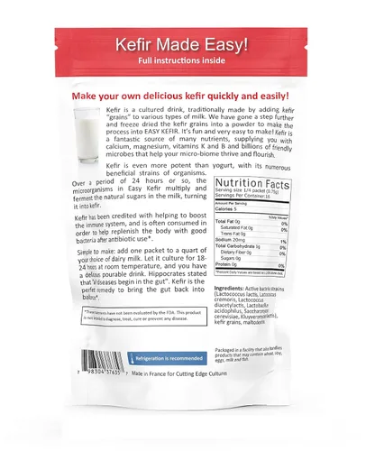 Vista 2 de Cutting Edge Cultures Easy Kefir Starter Culture - Paquete de 4, 0.71 onzas