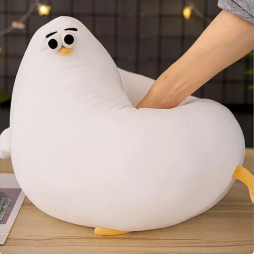 Vista 3 de NatureMan Lindos juguetes de peluche de pollo gordo de gaviota, divertida almohada de pollo de dibujos animados, regalo creativo para niños y niñas