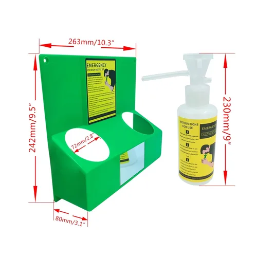 Vista 2 de Estación de lavado de ojos portátil de emergencia, kit de lavado de ojos de emergencia aprobado por la OSHA, estación de lavado de ojos montado