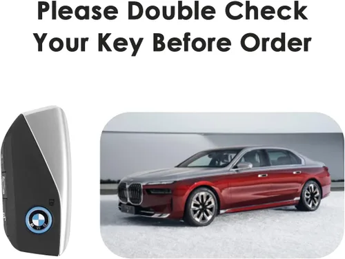 Vista 5 de KINIVA Funda de cuero para llavero de automóvil compatible con BMW i7 X5 X7 xi7 Series 2023, llavero para llavero remoto BMW