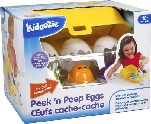 Vista 3 de Kidoozie Peek N Peep Eggs - Juguete de clasificación y apilamiento mentalmente estimulante para edades de 1 año en adelante, una forma divertida