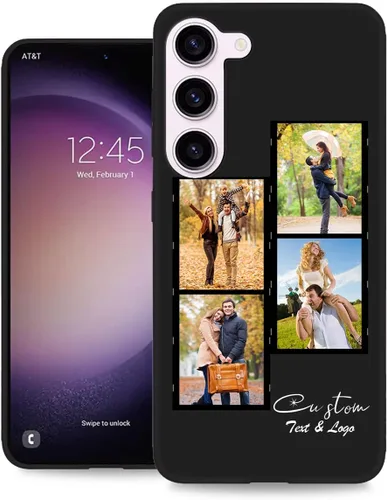 Vista 21 de Funda personalizada para Samsung Galaxy S23 Ultra con nombre de foto y texto - Funda suave y fina para teléfono móvil S 23 Ultra (negra) de 6.8