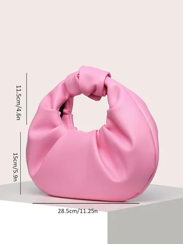 Vista 5 de Verdusa Bolso de mano tipo hobo de piel sintética fruncida para mujer