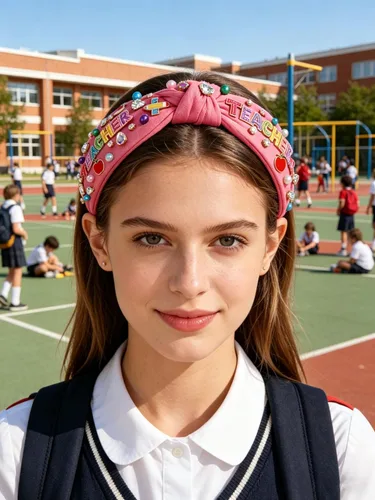 Vista 3 de Diadema para profesora para mujer, diadema anudada con perlas de cristal, trajes de regreso a clases, accesorios, regalos de agradecimiento