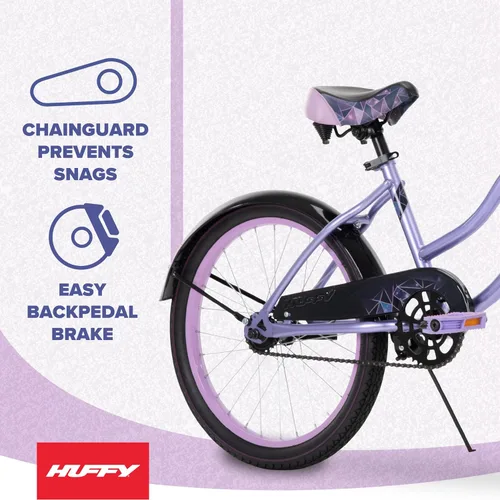 Vista 3 de Huffy Cruiser Bike, Fairmont or Woodhaven Model, 20/24/26 Inch Sizes, Perfect for Casual Rides, Ergonomic Design, Rear Rack and Basket on Woodhaven