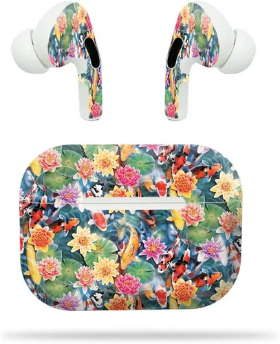 Vista 7 de MightySkins - Compatible con Apple Airpods Pro - Blue Petals Funda protectora de vinilo duradera y única Fácil de aplicar, quitar y cambiar