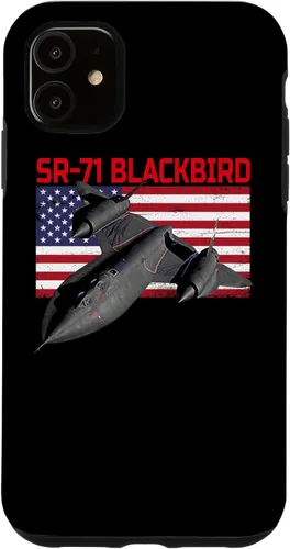 Vista 8 de SR-71 Blackbird in Action and Patriotic American Flag. Case for iPhone 17