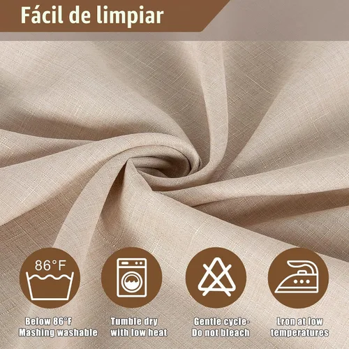 Vista 5 de Fitable - Mantel cuadrado de lino sintético resistente a las arrugas, tela neutral, para mesa de interior o exterior, para cocina o comedor