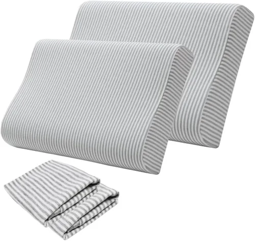 Vista 9 de Funda de almohada para almohada de cuello de espuma viscoelástica, funda de almohada de algodón suave con cremallera, protector de almohada