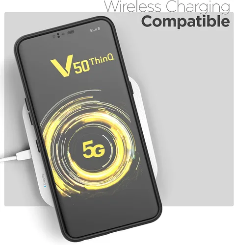 Vista 6 de ENCASED LG V50 ThinQ Case (Thin Armor) Slim Fit Flexible Grip Funda Teléfono - Negro