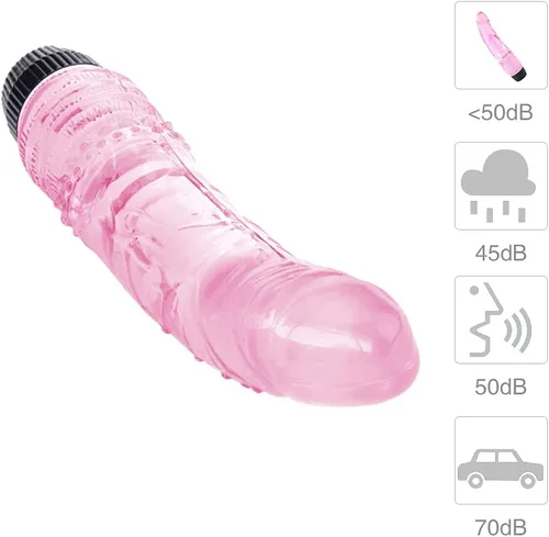 Vista 5 de Sexbaby vibrador de punto G para las mujeres, hembra, consolador de jalea con vibración para masturbación femenina, orgasmo, Rosado