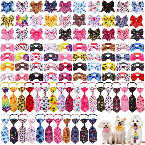 Vista 10 de Juego de collar de pajarita ajustable para perro, 100 piezas, Halloween