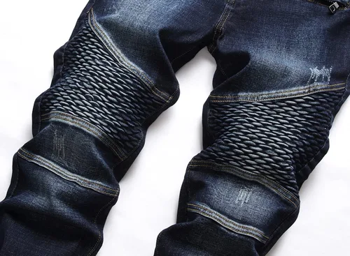 Vista 2 de AITITIA Jeans de motociclista de ajuste regular para hombre