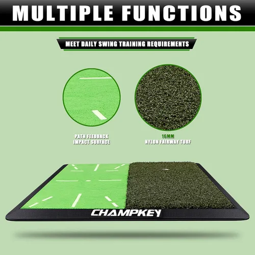 Vista 6 de CHAMPKEY Heavy-Duty Golf Hitting Mat - Swing Path Feedback Golf Practice Mat - Ideal for Indoor and Outdoor Training