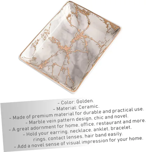 Vista 6 de ABOOFAN 3pcs bandejas decorativas trinket tray ceramic tray ceramic ring tray ceramic ring plate earring tray decorative serving tray decor tray