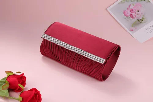 Vista 8 de ERIJUNOR Bolsos clásicos de satén plisados de noche con diamantes de imitación, bolsos cruzados para fiesta, graduación, boda, para mujer
